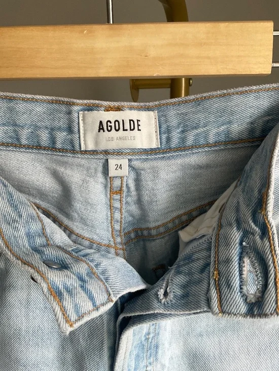 Agolde Riley Straight Leg Cropped Denim - Picture 2 of 6